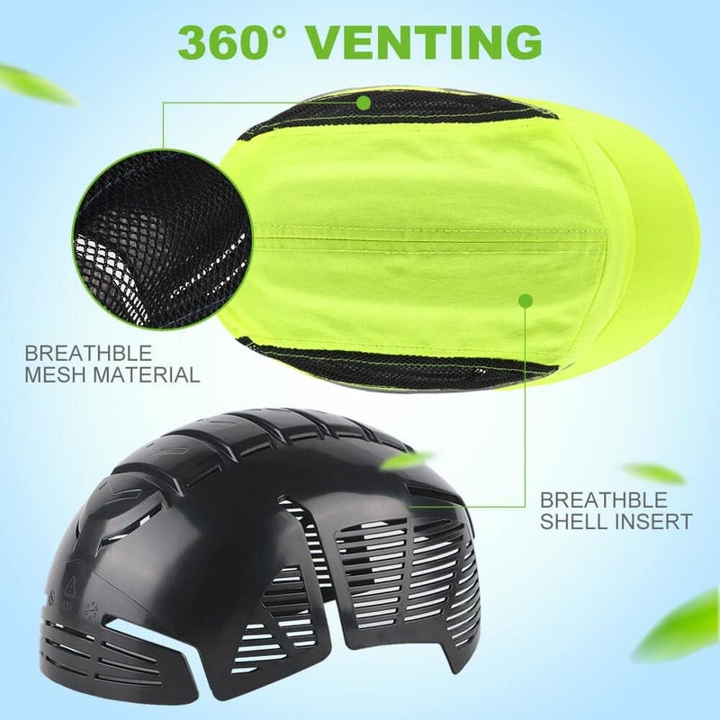 GREEN DEVIL Bump Cap for Safety Baseball Cap Style Hard Hats for Adult Men Women Breathable Lightweight Safety Hat for Head Protection with Reflective Stripes - Image 3